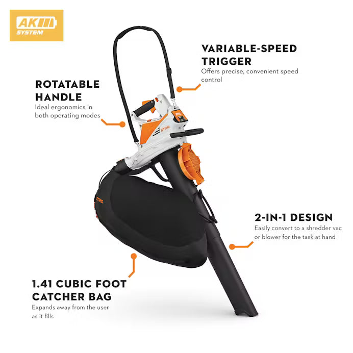 stihl sha 56 battery shredder vac blower sa02 011 7101 us
