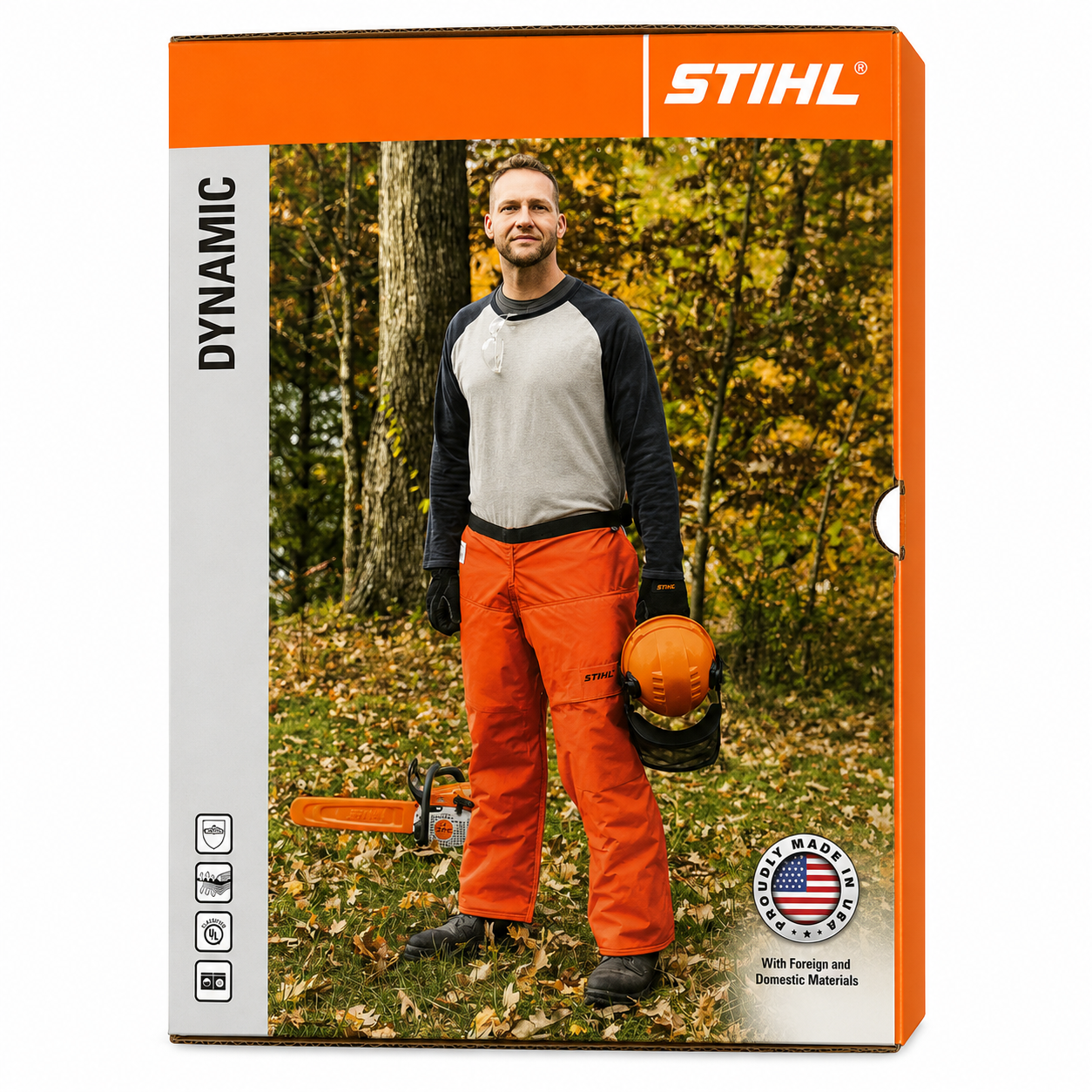 stihl orange 6 layer chainsaw protective apron chap
