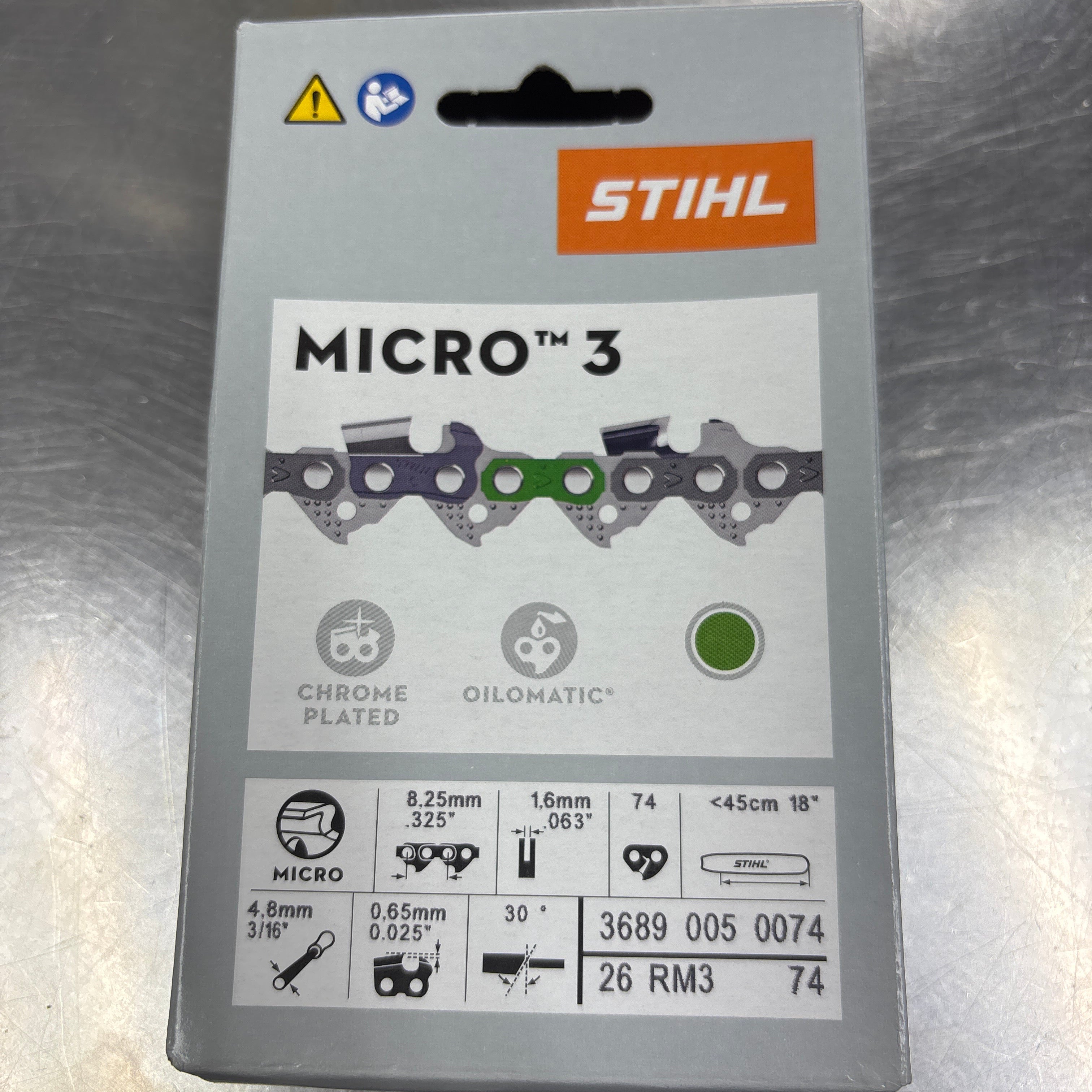 stihl 26 rm3 micro super saw chain loop 3689 005 0074