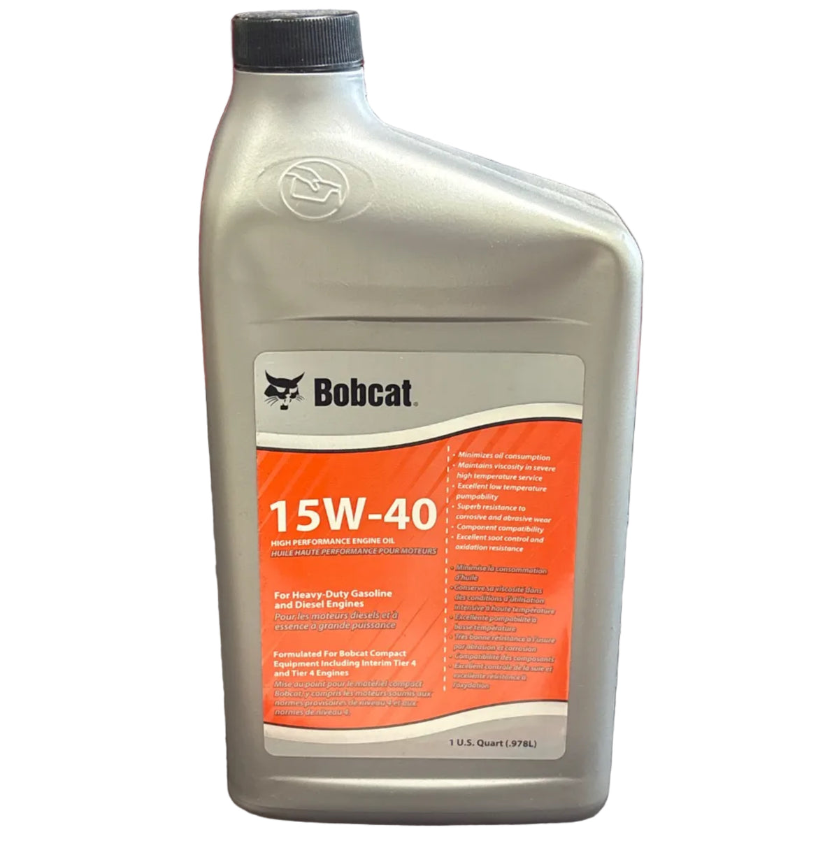 Bobcat Engine Oil, 15W40 - 1 Quart, 7023080