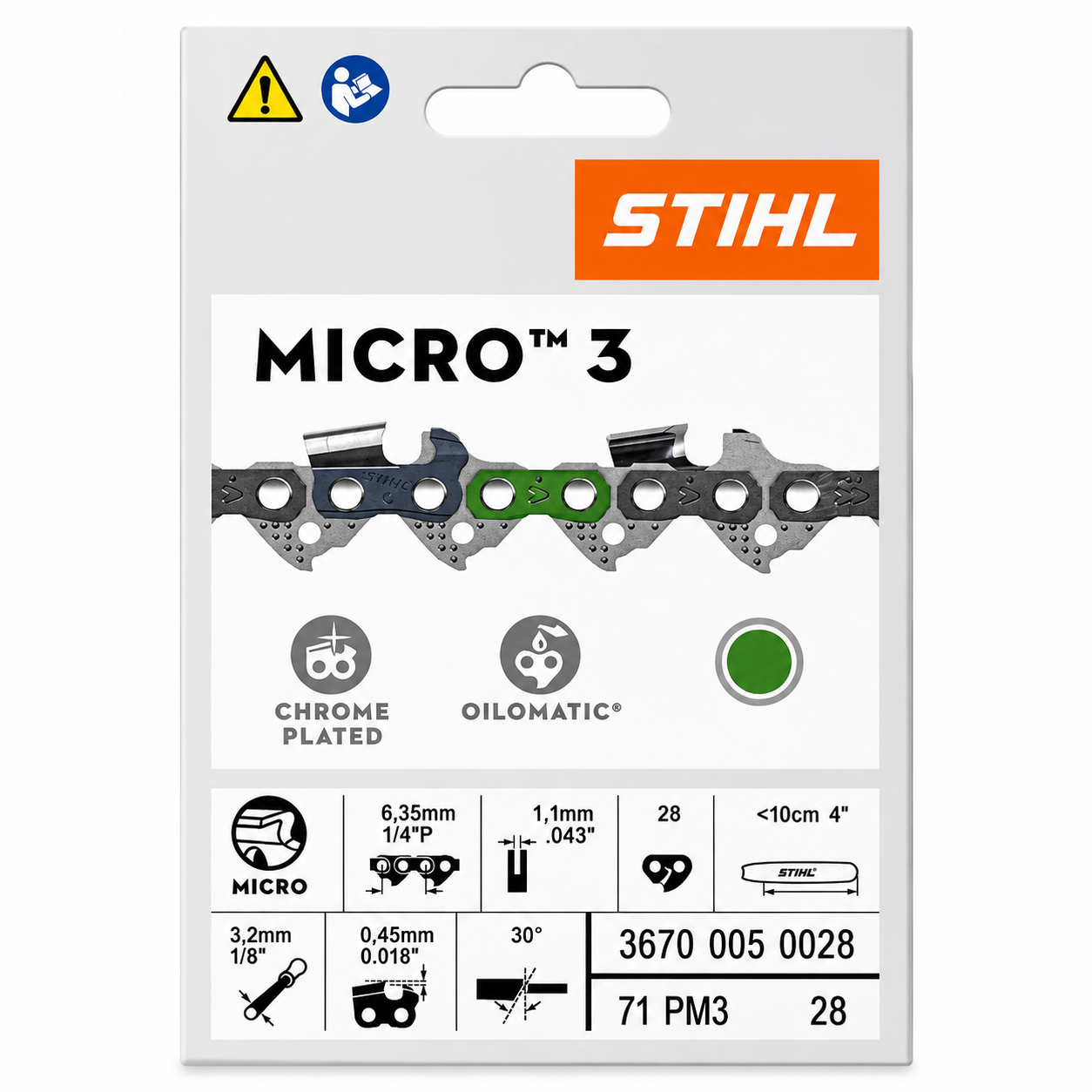 stihl 71pm3 28 micro saw chain loop 3670 005 0028