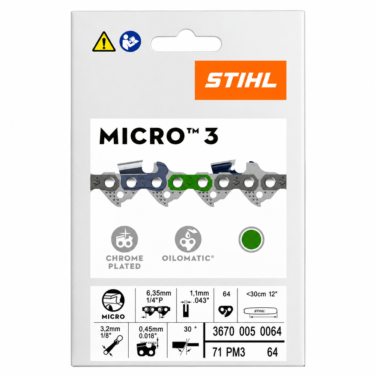 stihl 71pm3 64 micro saw chain loop 3670 005 0064