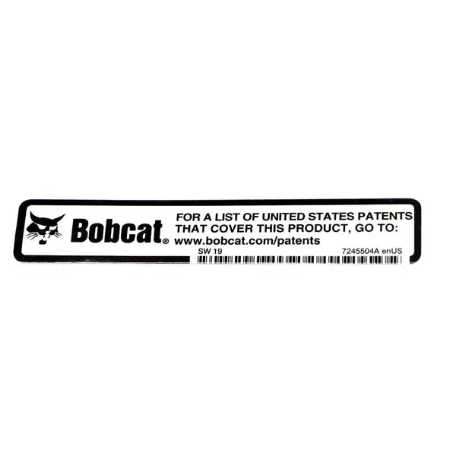 Bobcat 4.2 x 0.75 Patent Decal 7245504