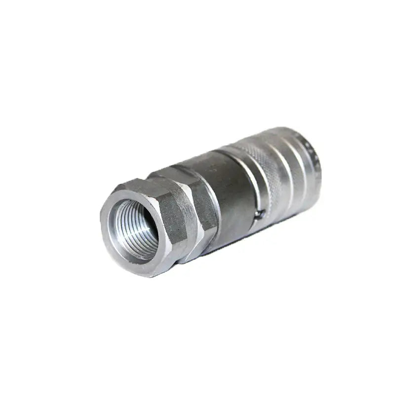 Flat Faced Female Coupler, 3/8" body, 3/4" UNF/ORB thread