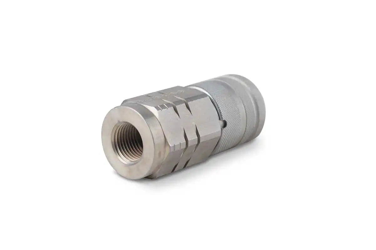 Female Flat Face Hydraulic Coupler, 1/2" BODY, 1/2" NPT THREAD