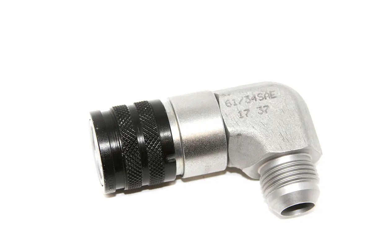 90 Degree Flat Faced Female Coupler, 1/2" body, 1-1/16" JIC Thread