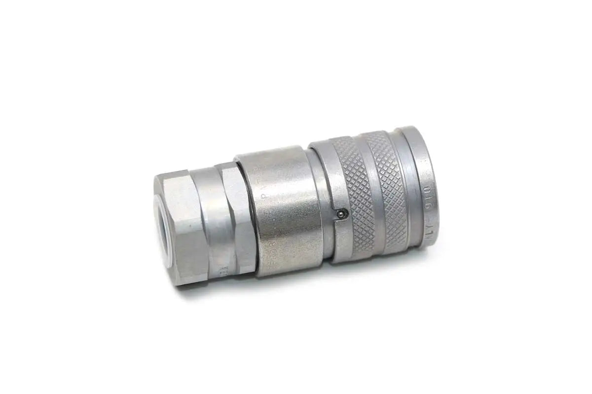 Female Flat Face Hydraulic Coupler, 1/2" BODY, 1/2" NPT THREAD