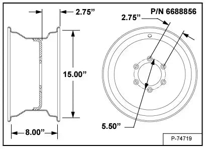 15 x 8 Wheel Rim for Toolcat™ Work Machines