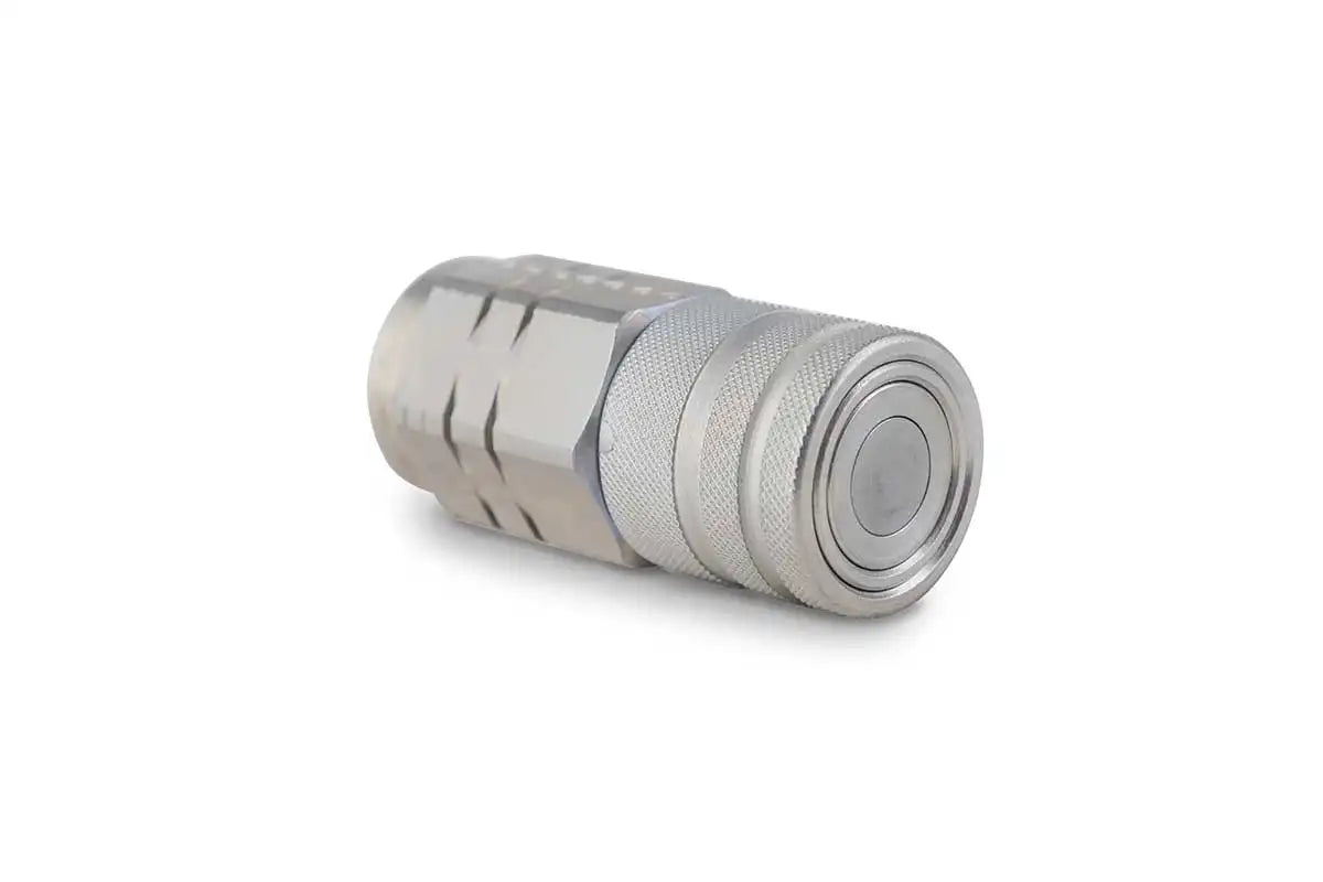 Female Flat Face Hydraulic Coupler, 1/2" BODY, 1/2" NPT THREAD