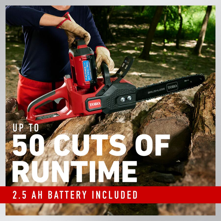 60V MAX* 16 in. (40.6 cm) Brushless Chainsaw - 2.5Ah Battery Included 51850